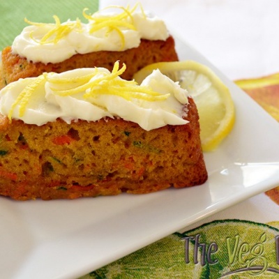 Carrot Zucchini Bars with Lemon Cream Cheese Frosting