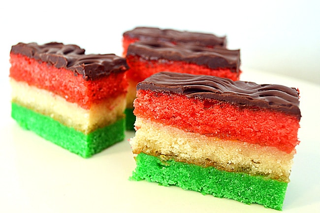 Sheet Pan Rainbow Cookie Cake