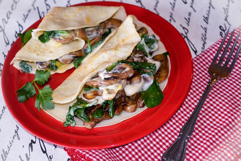 Savory Crepes with Mushrooms - The Plant Based School