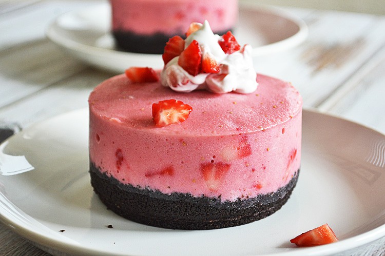 Strawberry Tofu Ice Cream Cake
