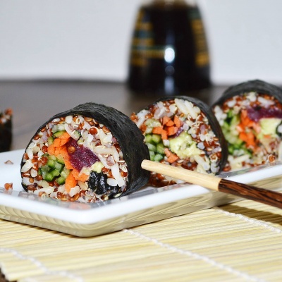 Rainbow Vegetable Sushi Rolls