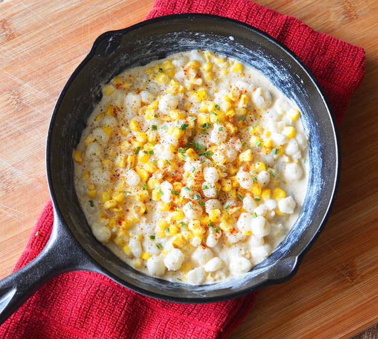 Grilled Cream Corn and Hominy