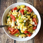 Penne with Grilled Cream Corn and Zucchini