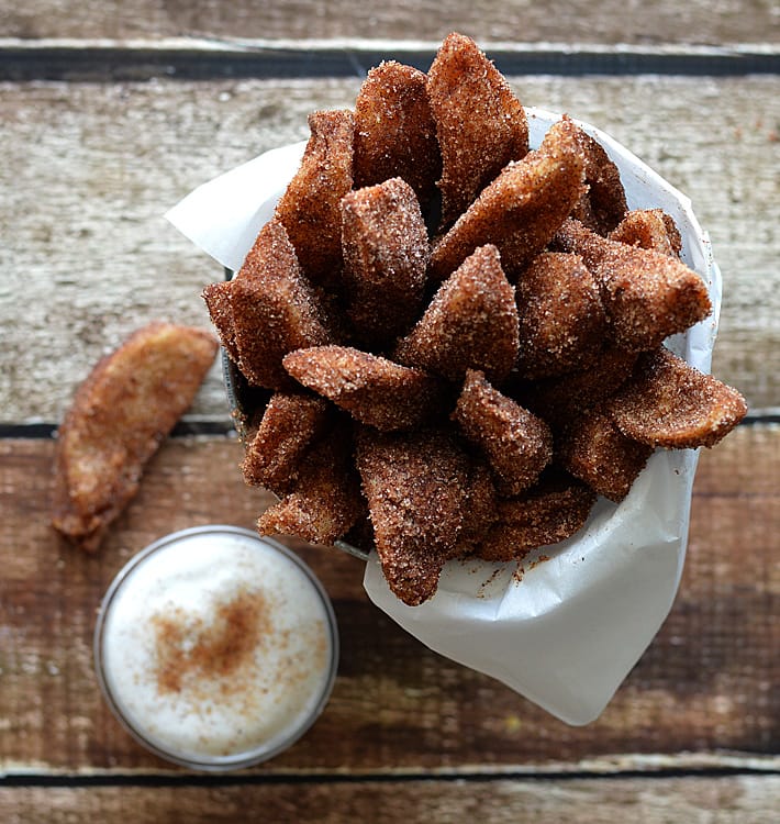 Apple Fries with Vanilla Whipped Cream