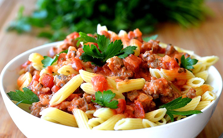 Penne with Tomato Cream Sauce
