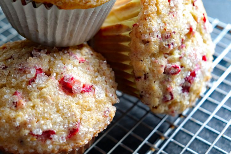 Close up of stacked muffins