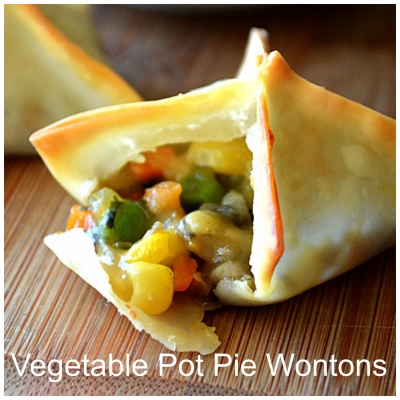 Baked Vegetable Pot Pie Wontons {Vegan}