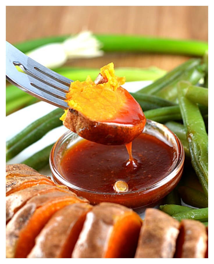 Roasted Sweet Potatoes with Tangy Plum Sauce