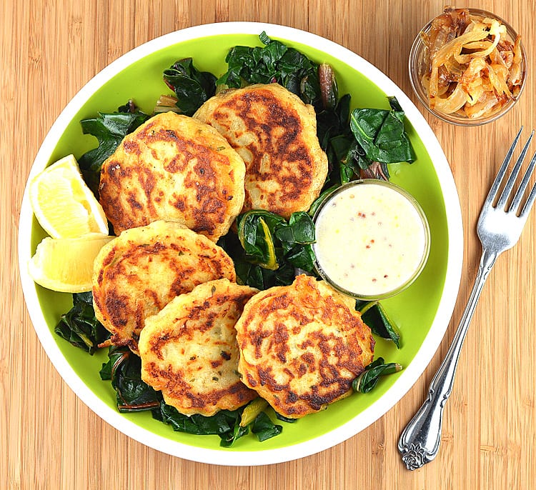 Cheesy Mashed Potato Pancakes Recipe (VIDEO) - NatashasKitchen.com