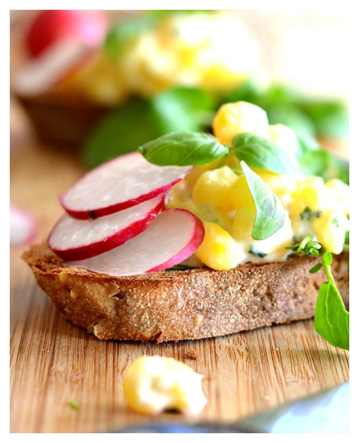 Golden Hominy Salad Tartines TheVegLife