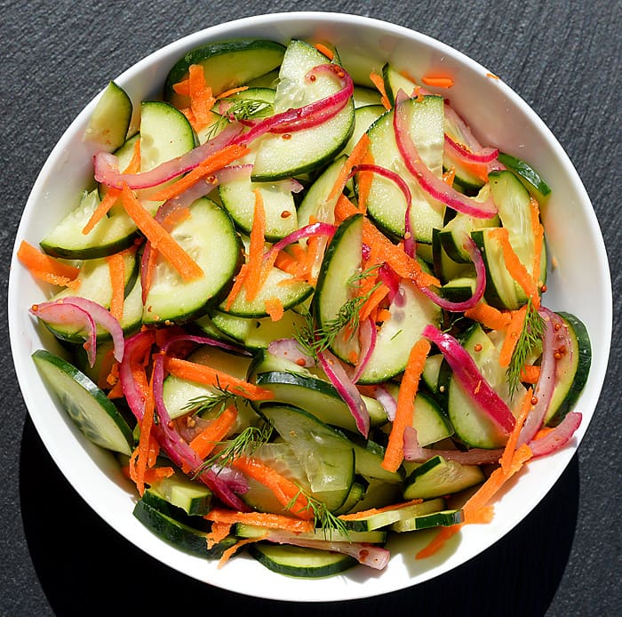 Cucumber Salad with Pickled Onions