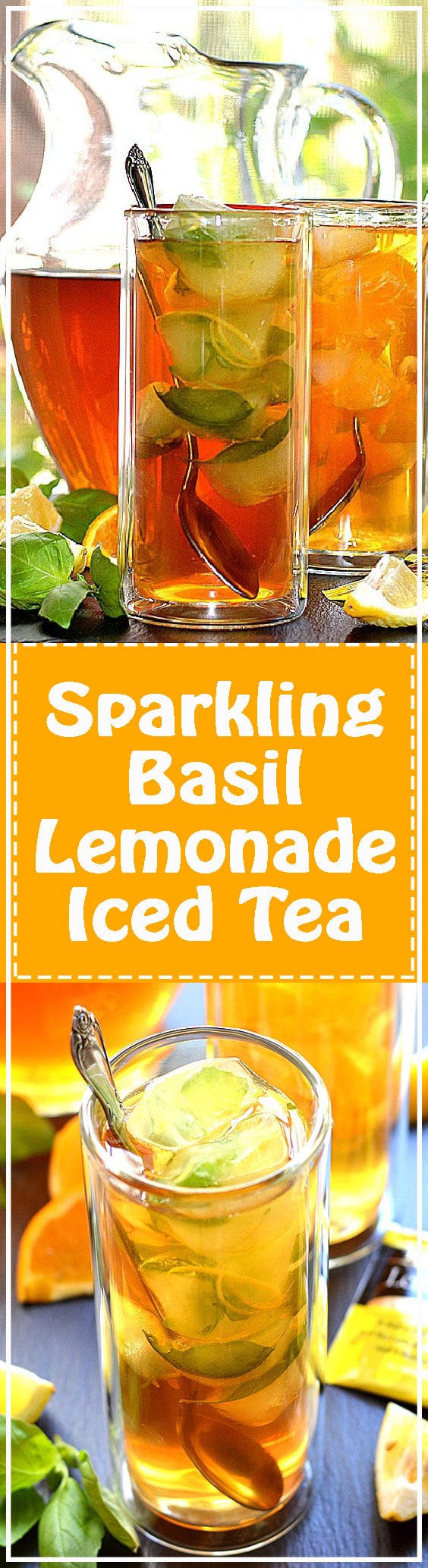Sparkling Basil Lemonade Iced Tea
