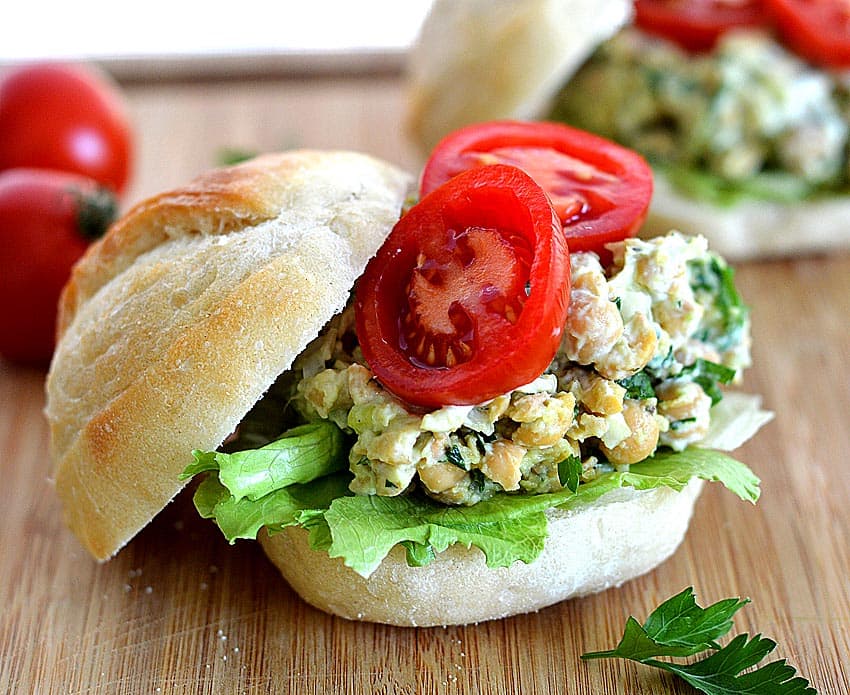 Mashed Chickpea & Avocado Salad Sandwich