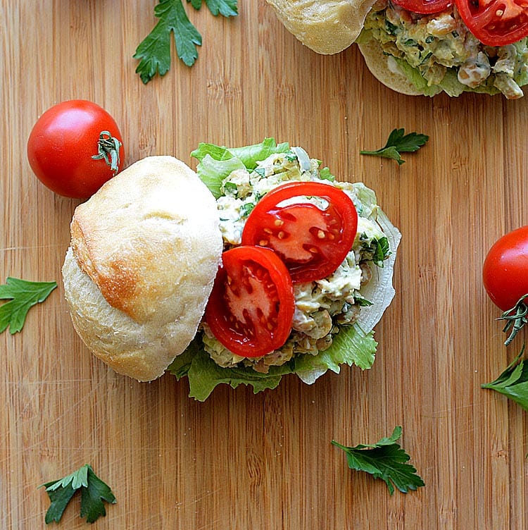 Mashed Chickpea & Avocado Salad Sandwich