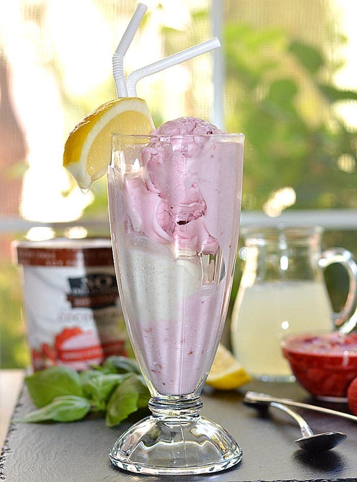 SO Delicious Dairy Free Strawberry Lemonade Float