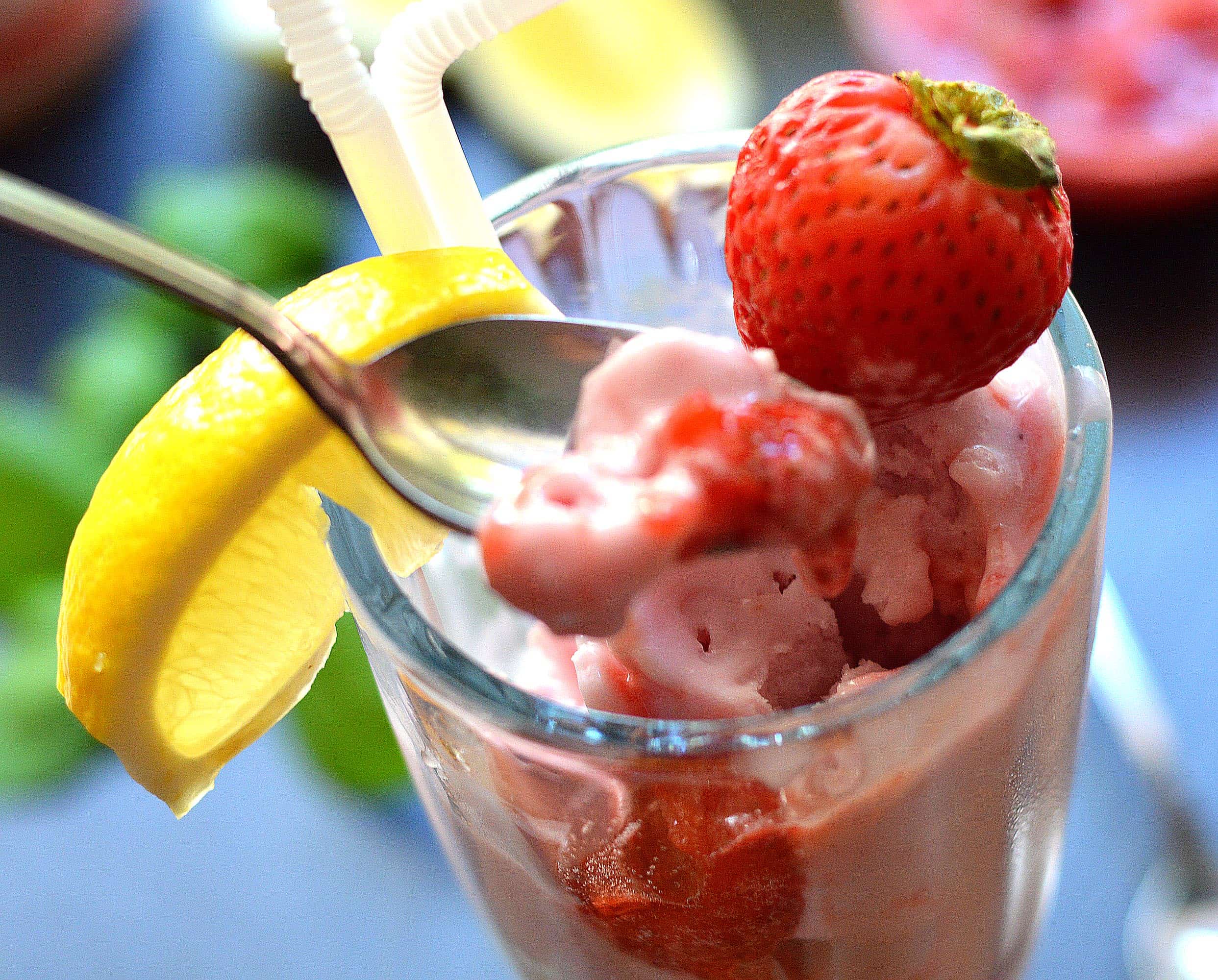 SO Delicious Dairy Free Strawberry Lemonade Float