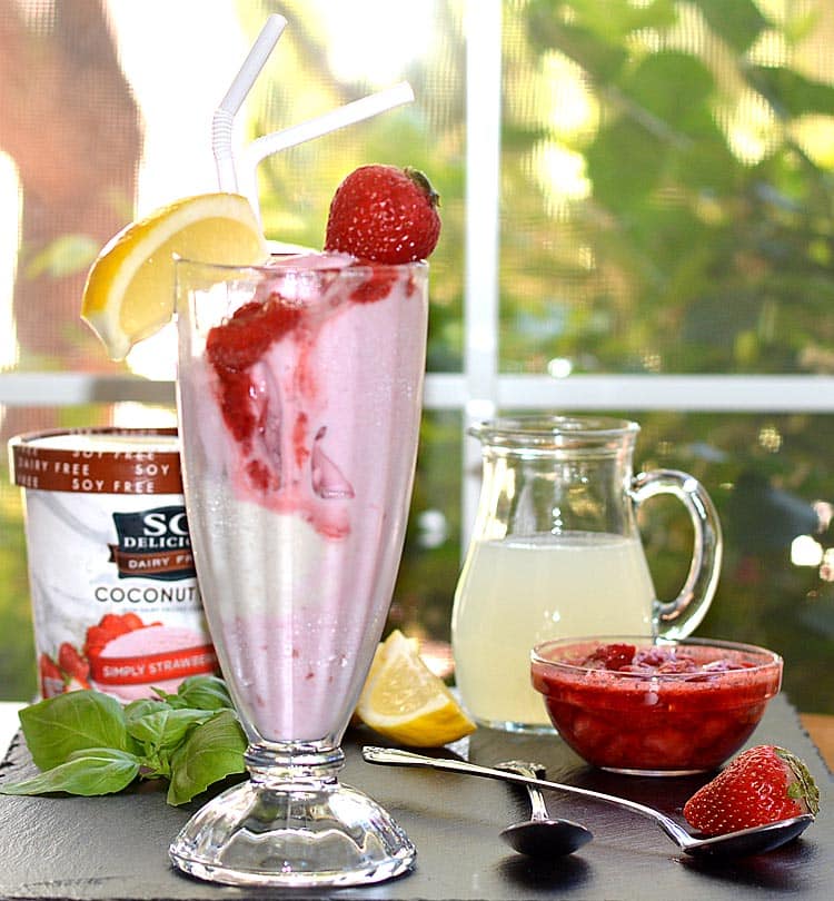 SO Delicious Dairy Free Strawberry Lemonade Float