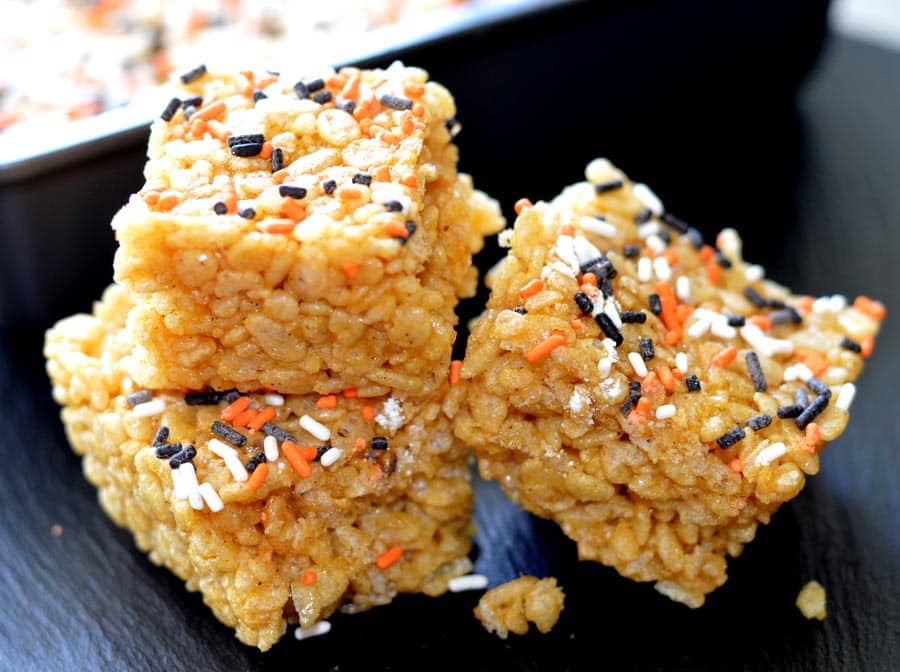 VEGAN Pumpkin Spice Rice Krispie Treats