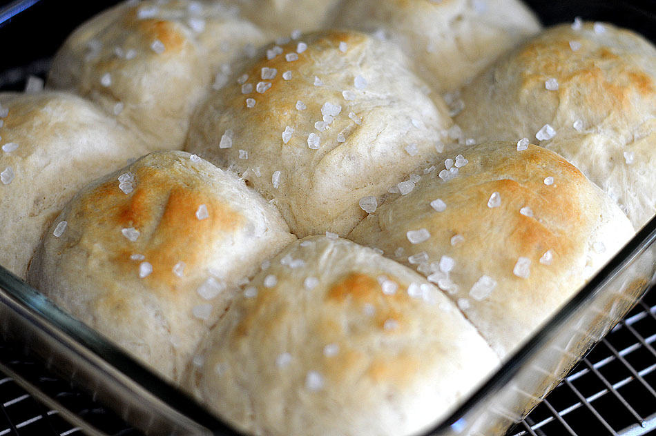 One Hour Soft Dinner Rolls with Sea Salt