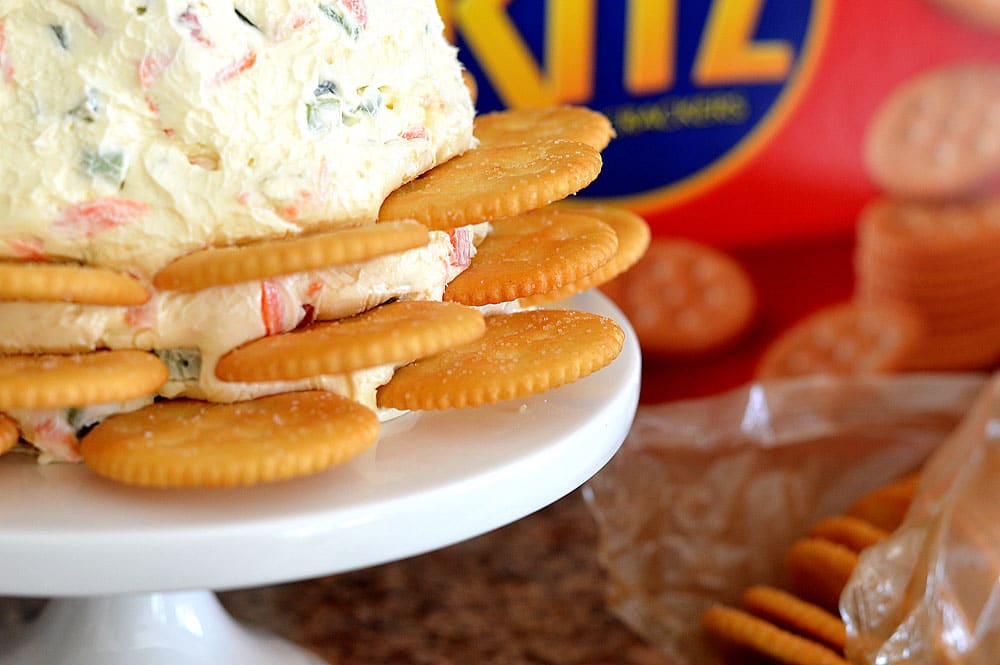 Holiday RITZ Crackers Veggie Cream Cheese Appetizer Tree