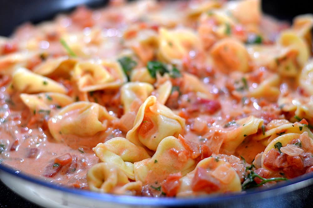 Tortellini with Tomato Cream Sauce