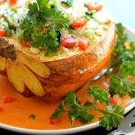 Stuffed Squash with Red Curry Sauce