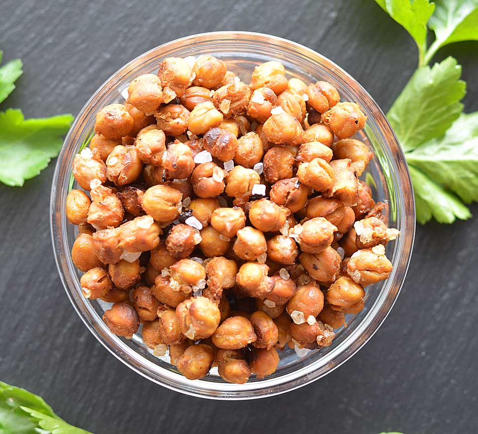 Bee-Free Roasted Honey Mustard Chickpeas