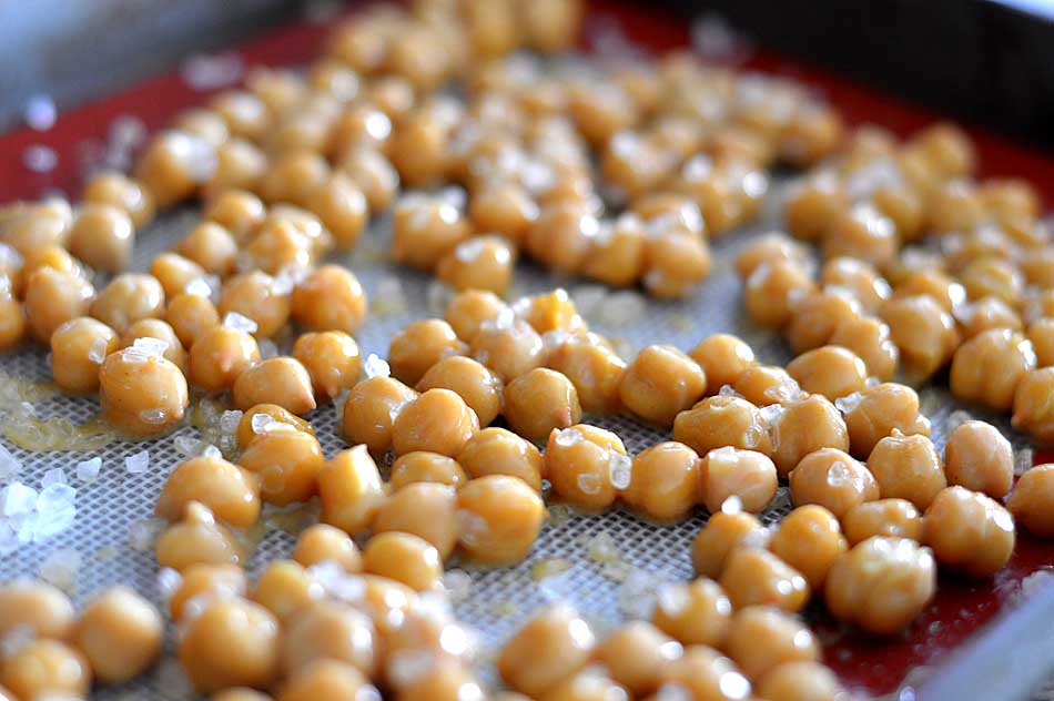 Bee-Free Roasted Honey Mustard Chickpeas