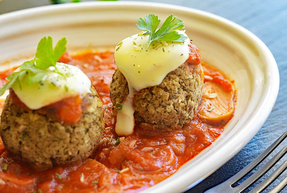 Vegan Eggplant Meatball Marinara TheVegLife