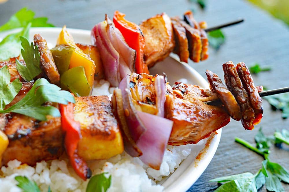 Hawaiian Jackfruit Pineapple Kebabs