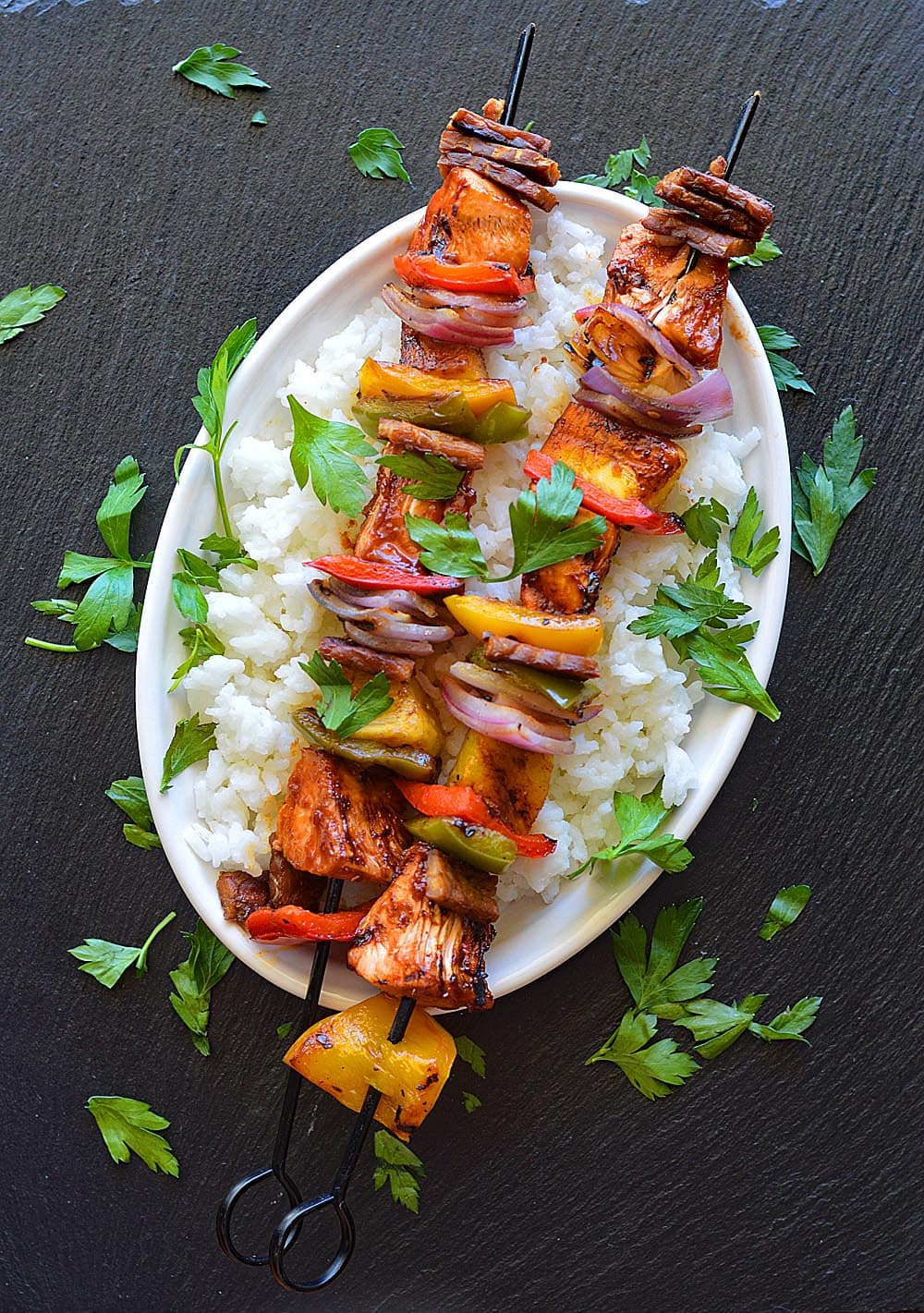 Hawaiian Jackfruit Pineapple Kebabs