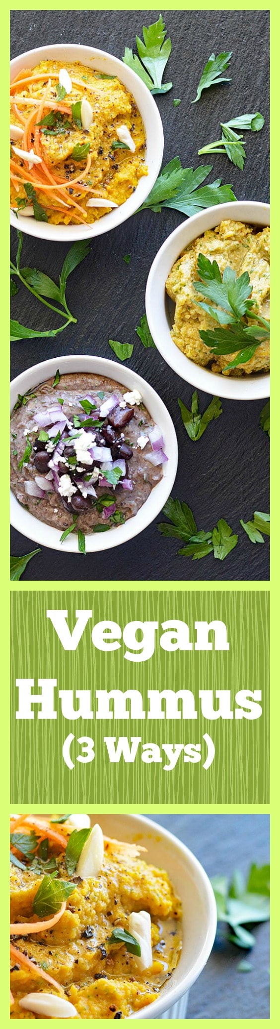 Vegan Hummus Three Ways