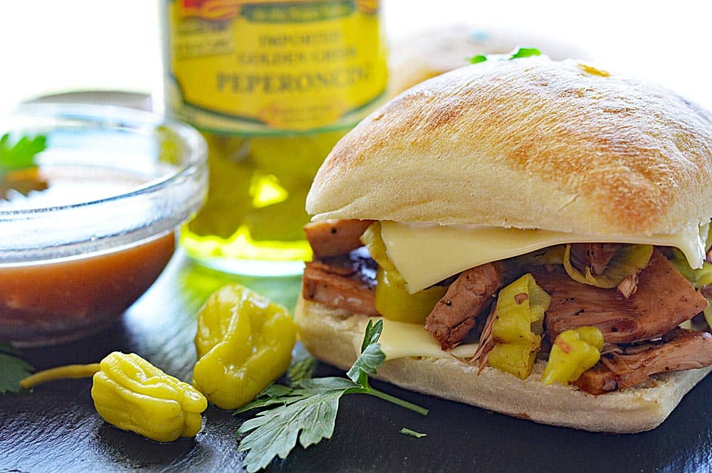 Peperoncini Jackfruit Sandwiches with Mushroom Au Jus