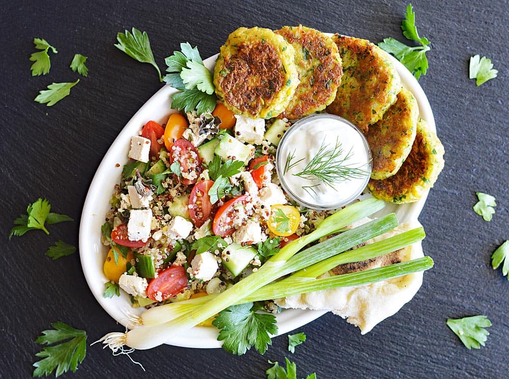 Vegan Quinoa Tabbouleh with Tofu Feta