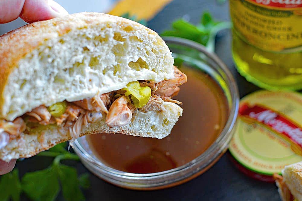 Peperoncini Jackfruit Sandwiches with Mushroom Au Jus