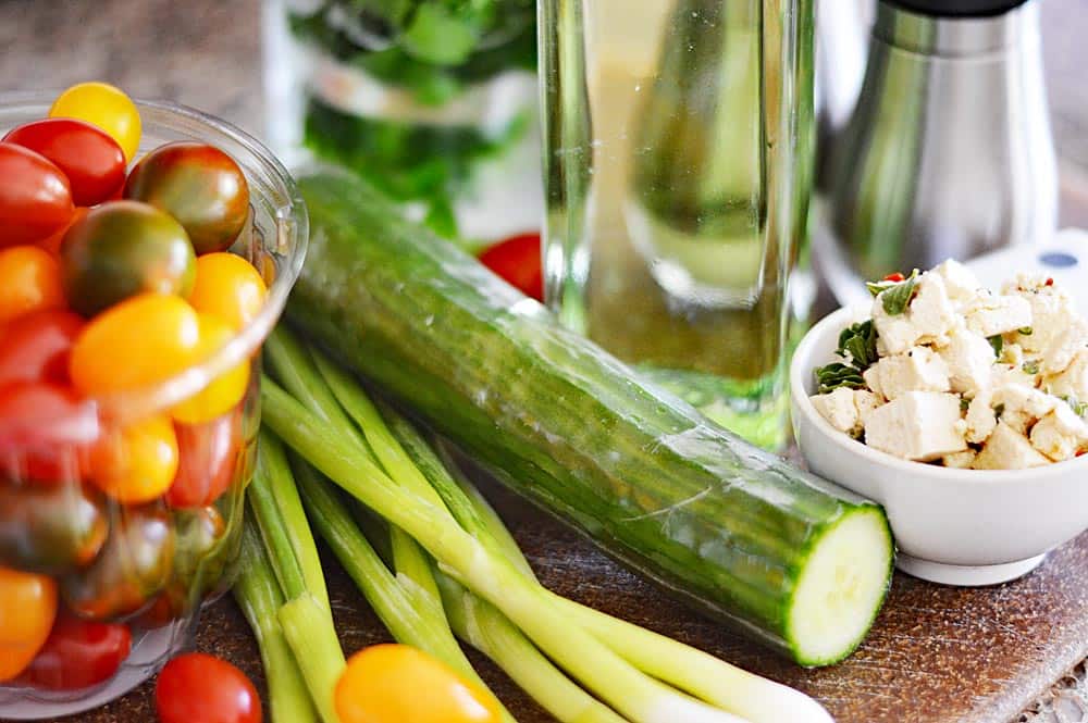 Vegan Quinoa Tabbouleh with Tofu Feta