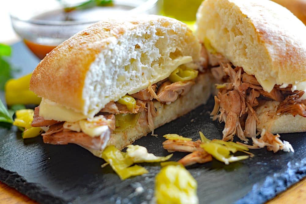 Peperoncini Jackfruit Sandwiches with Mushroom Au Jus