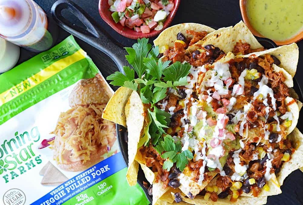 Restaurant Style Loaded Vegan BBQ Pulled Pork Nachos