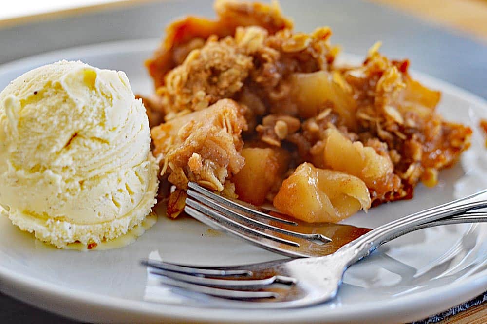 Warm Apple Crisp Recipe + REVIEW of Frugal Vegan Cookbook