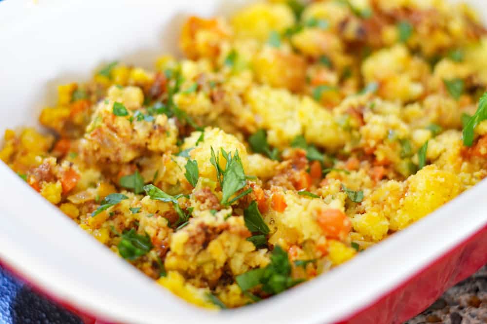 Vegan Chorizo Cornbread Stuffing