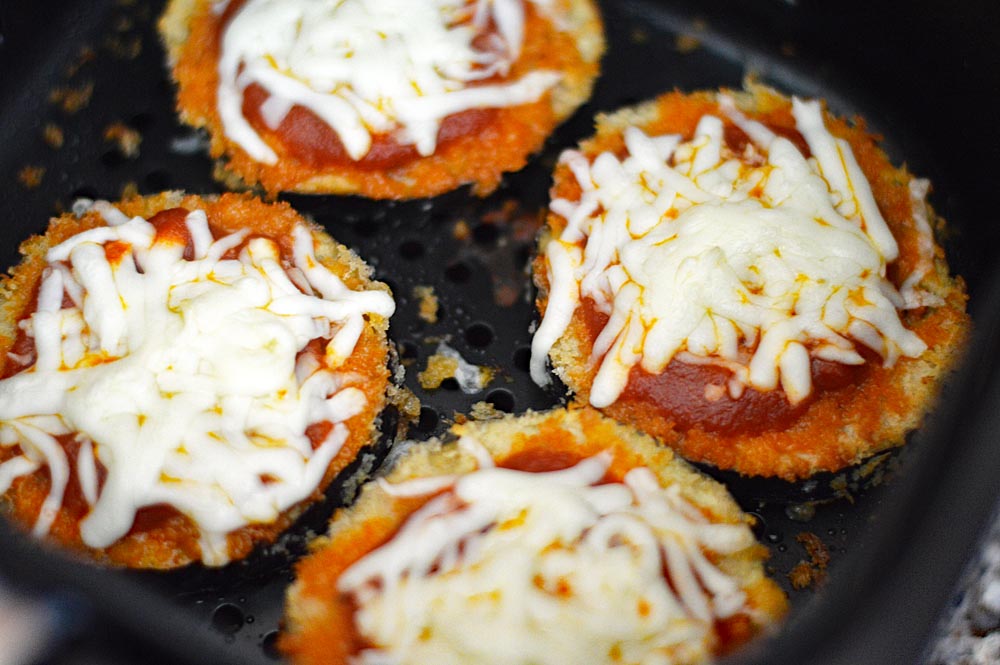 Melted Cheese on Vegan Air Fryer Eggplant Parmesan Recipe