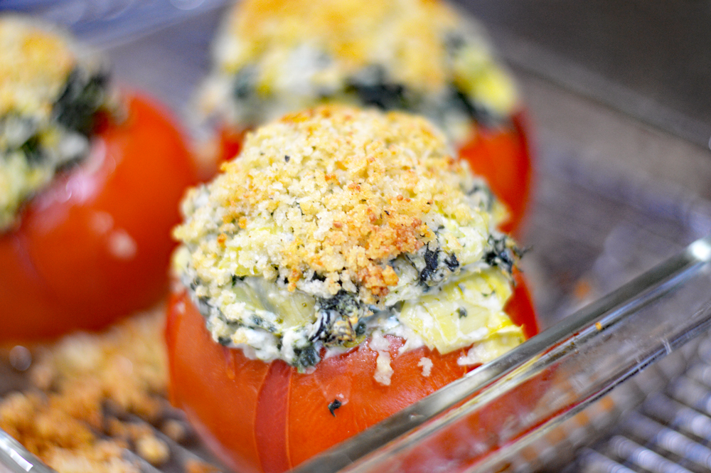 Spinach Artichoke Stuffed Tomatoes Recipe