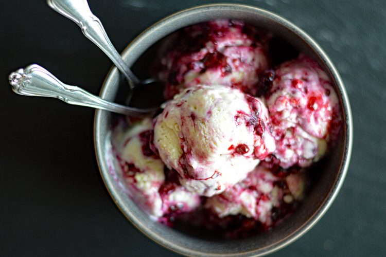 Vegan Coconut Sweet Corn & Blackberry Swirl Ice Cream Recipe