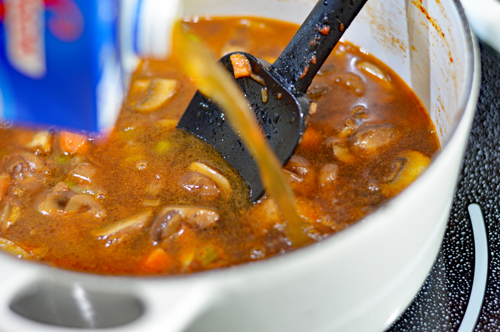 Adding Mushroom Broth