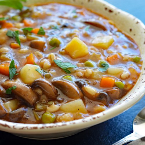 Vegan Mushroom Barley Soup - TheVegLife
