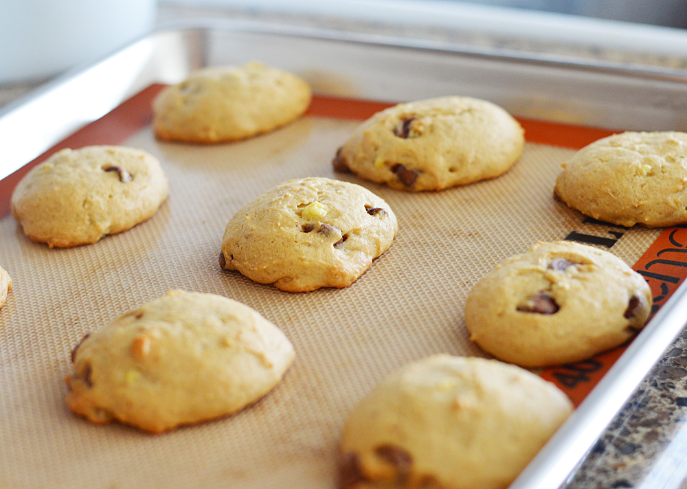 Baked cookies on a sheet pan