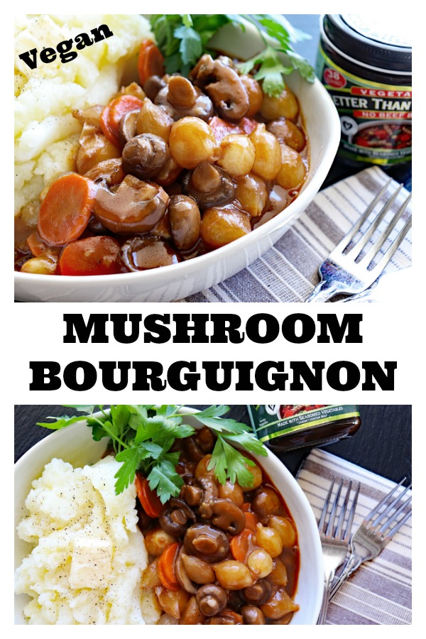 Pinterest Pic for Vegan Mushroom Bourguignon