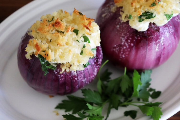 Finished Emeril's Creamy Roasted Red Onions