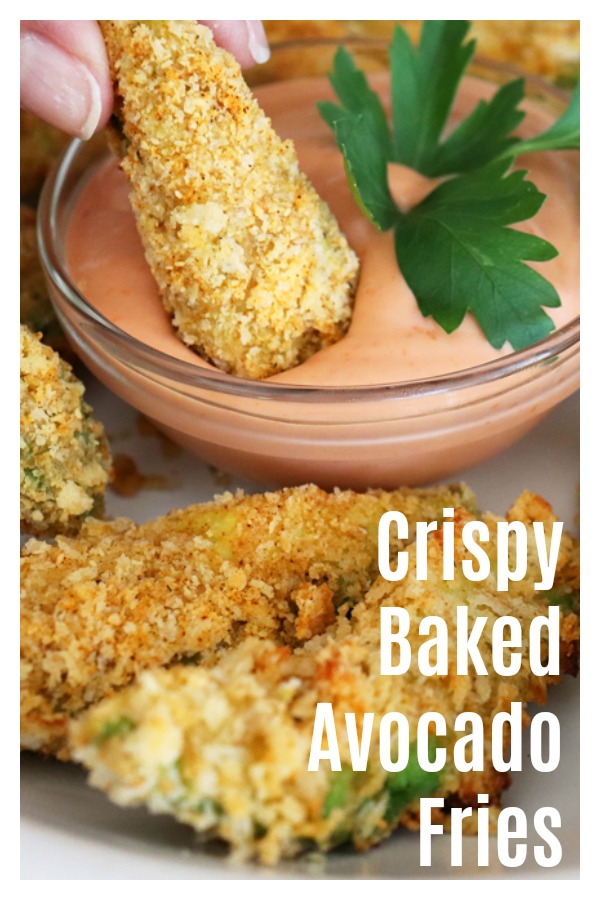 Pinterest Image for Crispy Baked Avocado Fries