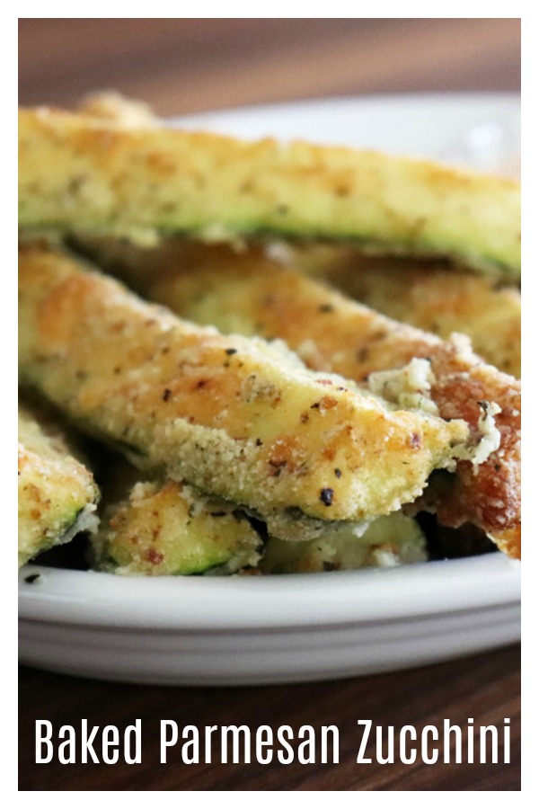 Pinterest image for Baked Parmesan Zucchini